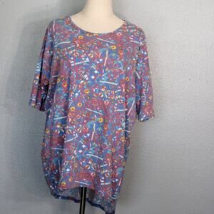 LulaRoe Simply Floral Tribal Pattern Hi-Low Tunic - Size XS